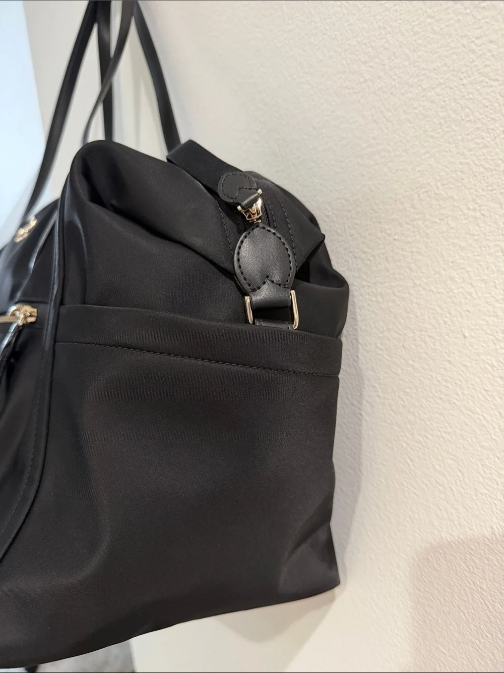 kate spade Black Nylon Duffel Bag with Gold Hardware